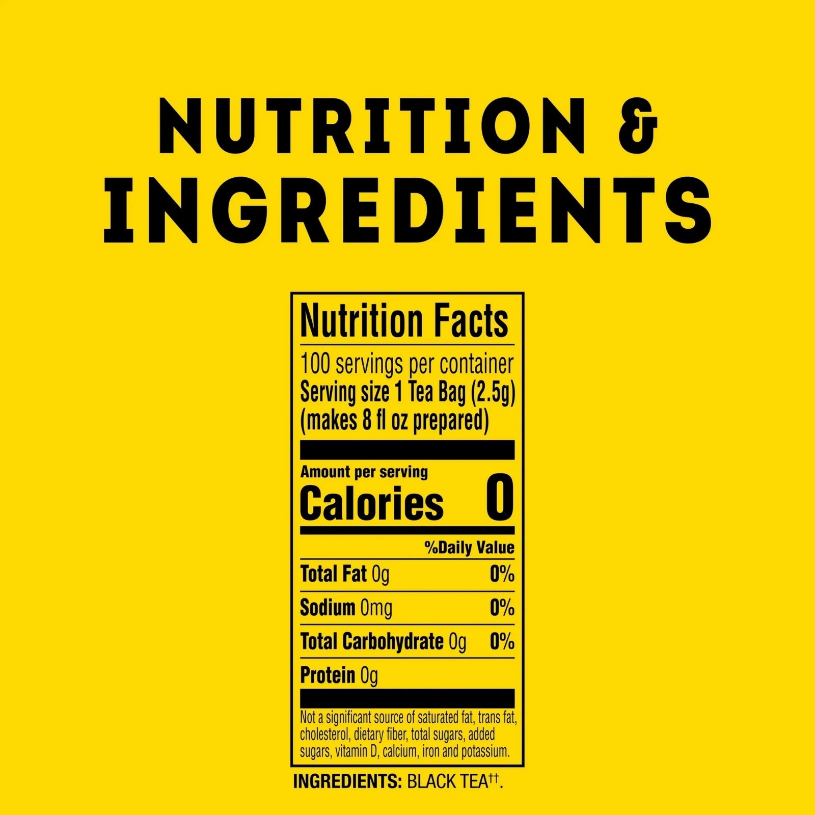 Lipton Black Tea Bags, Hot or Iced High Caffeine Tea, 100 Total Bags