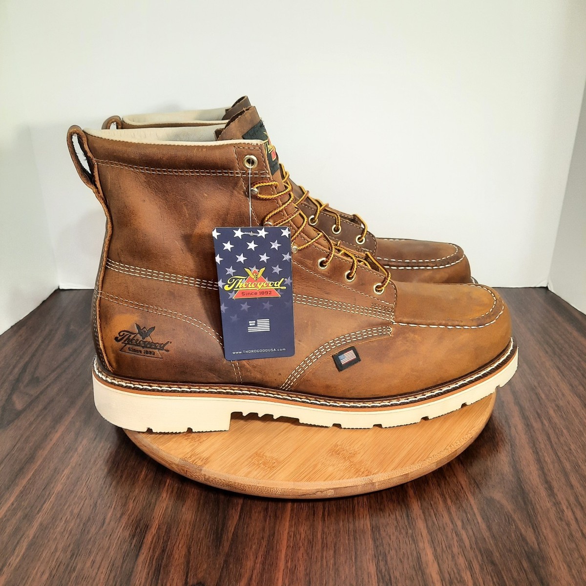 Thorogood American Heritage Mens 14 2E Wide Boots Moc Crazy Horse