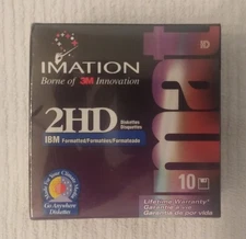 Imation 3.5 (3 1/2) Inch 1.44 MB Floppy Disks Box of 10 NEW SEALED