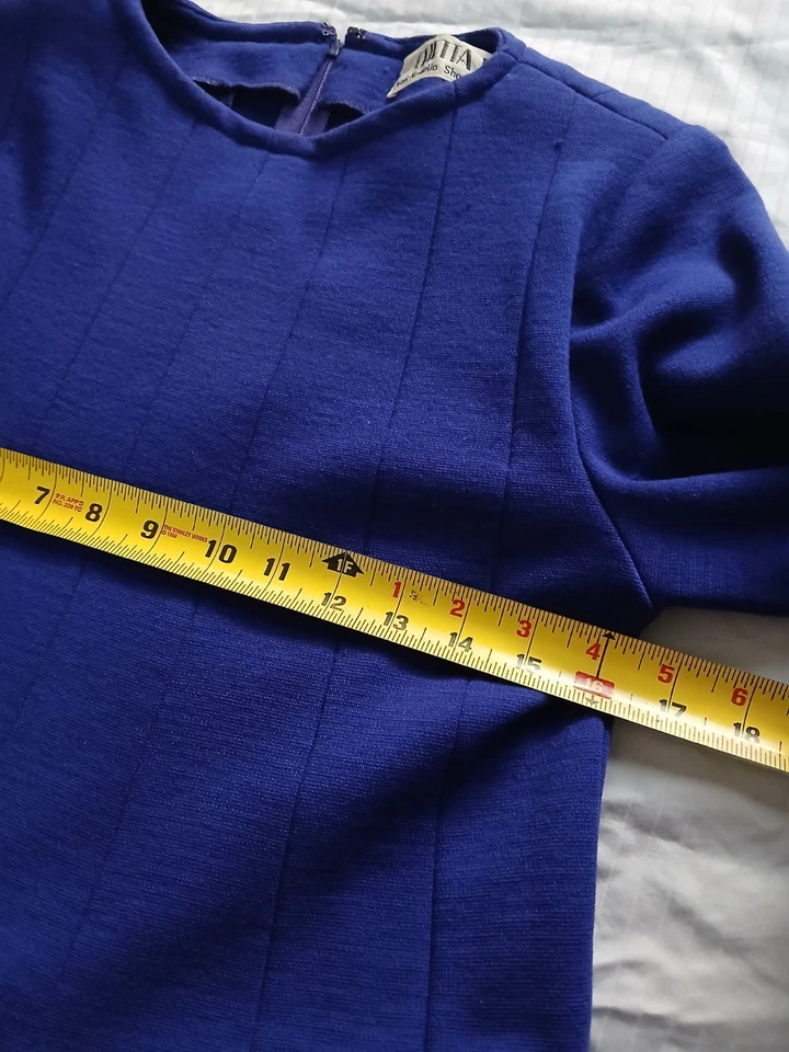 Vestido De Colección Chetta 4 Púrpura Lana Jerez Flor Peter Noviello Lana Invierno  Foto 3 de 4