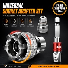10-19mm Universal Socket Tool Adjustable Multifunction Wrench Sleeve Adapter Kit