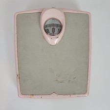 Vtg Chatham Bathroom Standing Weighing Scale Gray Pink Industrial Mid Century