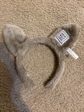 Great Wolf Lodge Wolf Ears Headband GC white tan brown plush furry souvenir