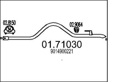 MTS 01.71030 Exhaust Pipe for MERCEDES-BENZ
