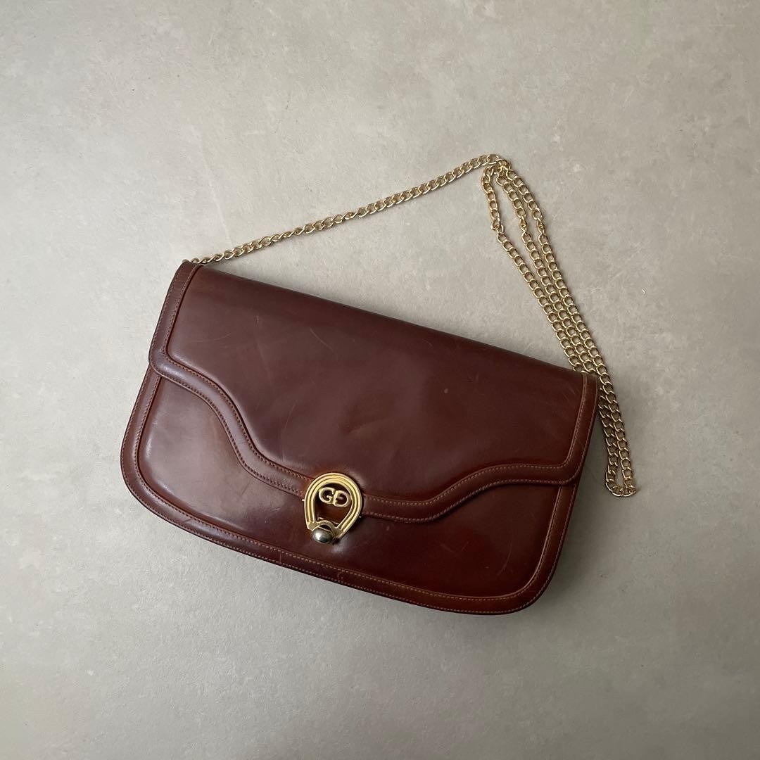 GUCCI Leather Shoulder Bag with Chain Strap in Brown with GG Hardware C-260113-6 thumbnail 19