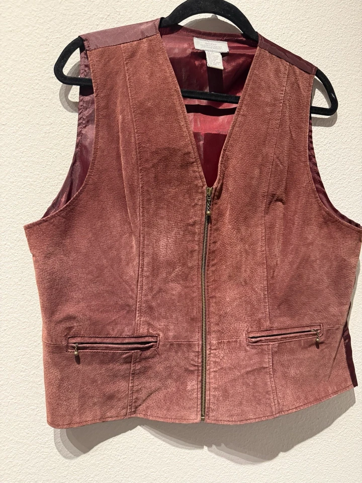 Chaleco De Colección The Great Northwest Gamuza Cuero XL Suroeste Años 90 Boho Hippie Foto 2 de 4