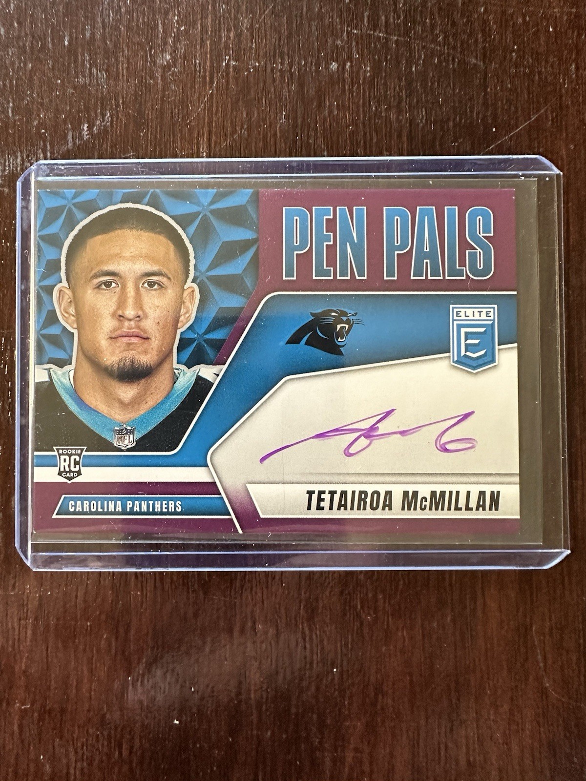 2025 Donruss Elite Pen Pals- Purple Ink Short Print - Tetairoa McMillan RC Auto!