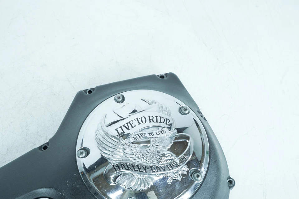 Harley Dyna Super Glide T-Sport 2001 OEM cubierta de embrague primaria exterior Eagle Spirit Foto 3 de 4