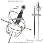 Medieval Renaissance Rapier Fencing Sword with Swept Hilt Guard Larp Costume