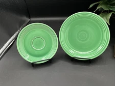 Vintage Green (Light) Fiesta 6” Saucer And 7 1/2” Bread Plate 1950-1959 ST2