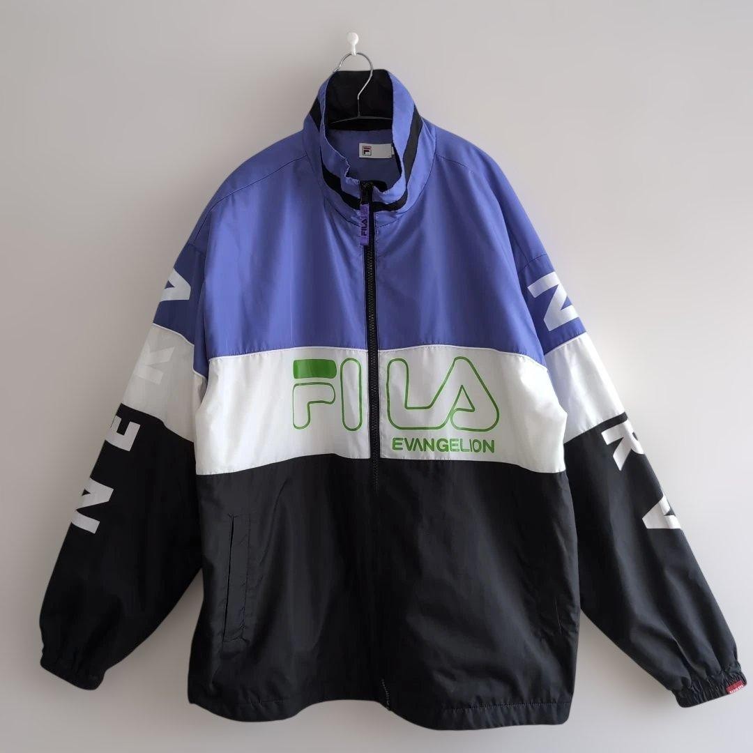 ◆FILAフィラ×EVANGELIONエヴァンゲリオン◆ ナイロンジャケット　L FILA Heritage x EVANGELION Nylon Jacket Purple/White/Black L Japan