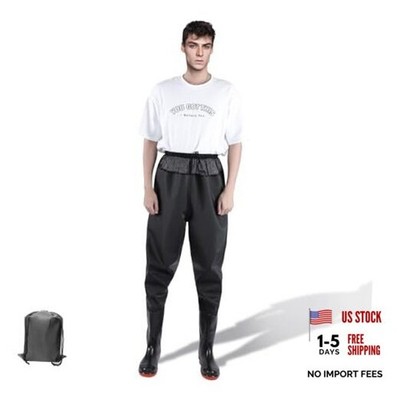 Waders with Boots for Men PVC Waterproof Fishing Hunting in 52 Regular Black