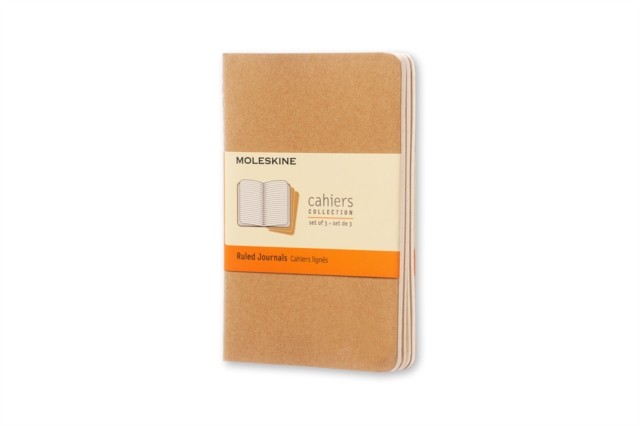 3 x Moleskine Cahier Pocket Journal Ruled Notebooks 9 x 14cm - Kraft Brown - Image 5