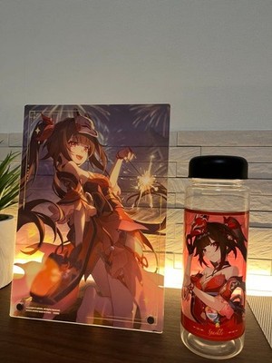 Honkai: Star Rail Fireworks Acrylic Board + Sushiro Collab Bottle, 3 Freebies,