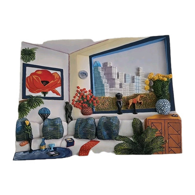 Rooms With A View ''Yellow Roses And Red Poppies'' 3D Wall Art Reco