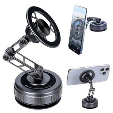 Vacuum Magnetic Car Phone Holder Foldable Arm 360  Suction GPS Mount