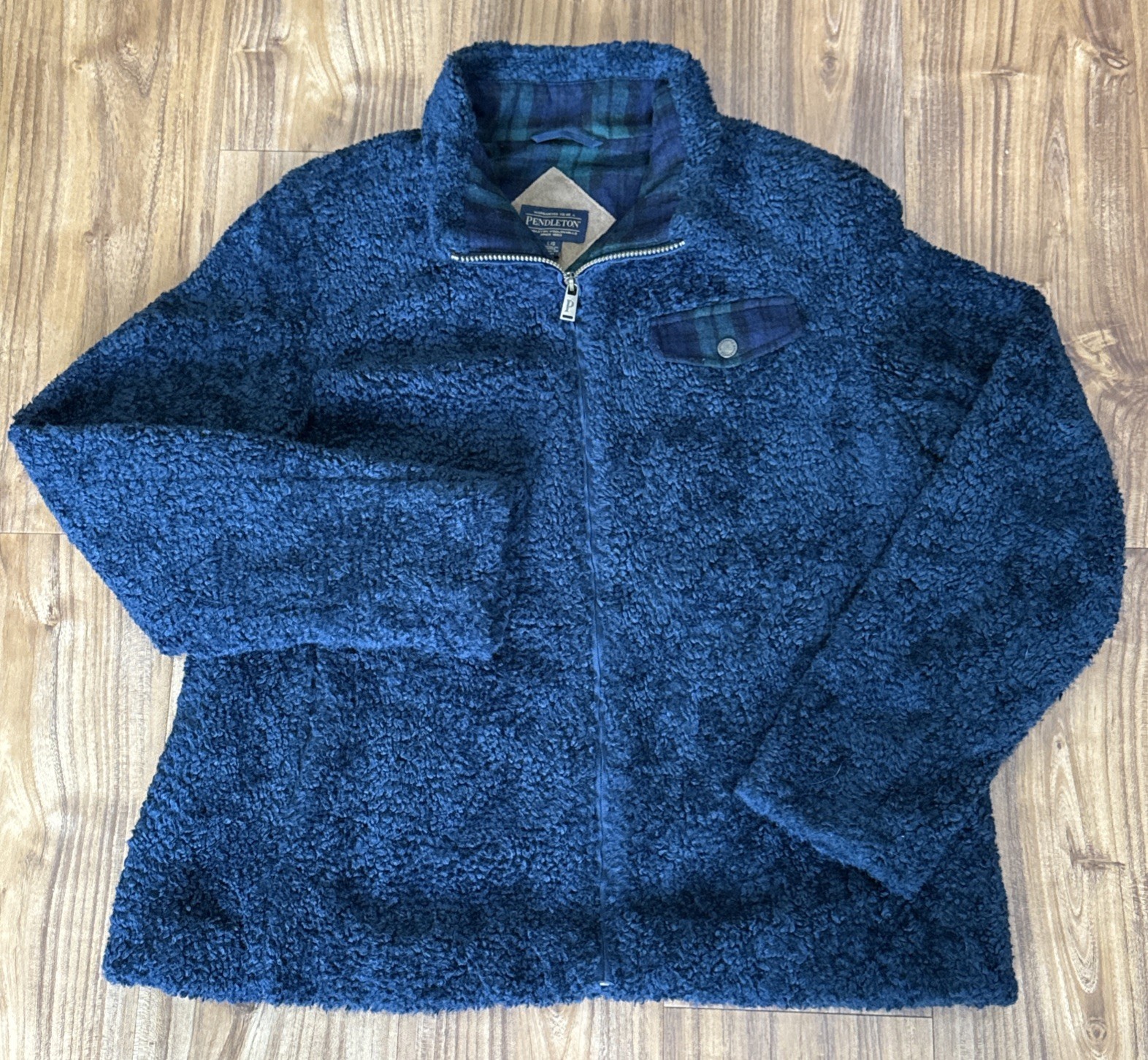 Pendleton Jacket Womens Size Large Blue Sherpa Fl… - image 1