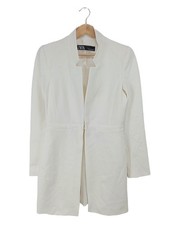 ZARA Übergangsmantel Damen Mantel Gr. DE 34 wollweiß Elegant
