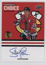 2025-26 Chicago Blackhawks Centennial Choice Signatures Steve Larmer Auto jt1