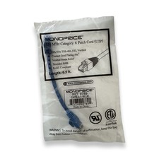 Lot of 12 Monoprice Cat6 Ethernet Patch Cables 0.5ft Blue RJ45 UTP Sealed