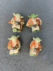 Vtg Star Wars ESB 1980 YODA Figure Lot Of 4 100% Complete w Cane Orange Snake