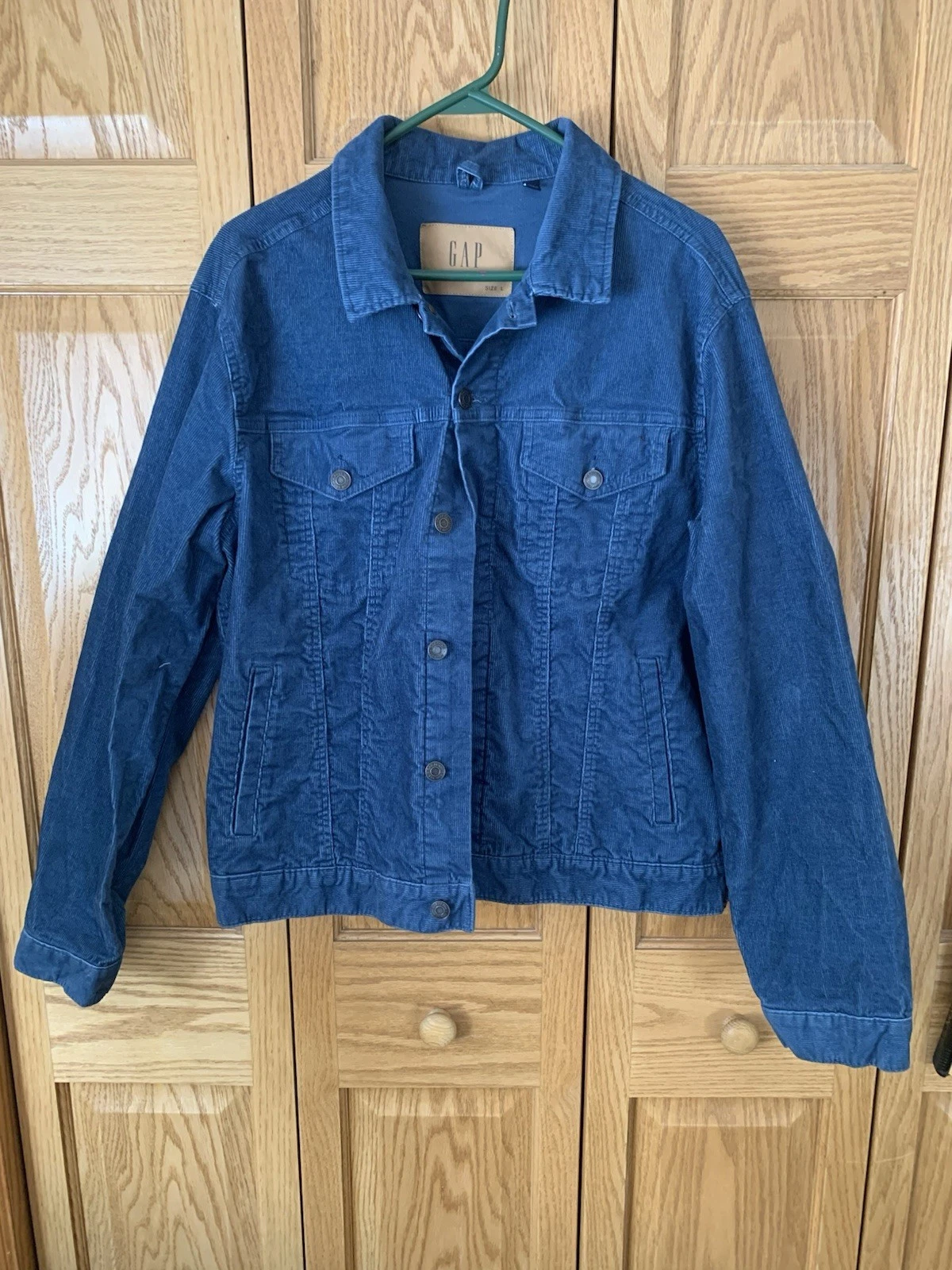 Gap Denim Womens Blue Corduroy Jacket Size L Button Up