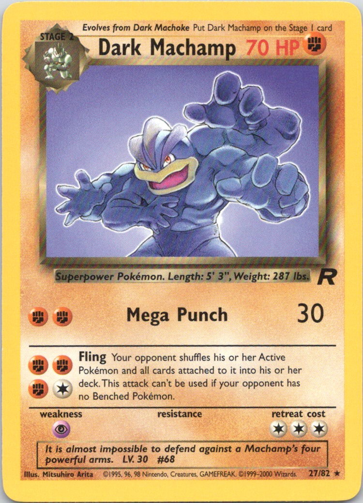 2000 Pokemon Team Rocket Dark Machamp (27) Rare #27/82