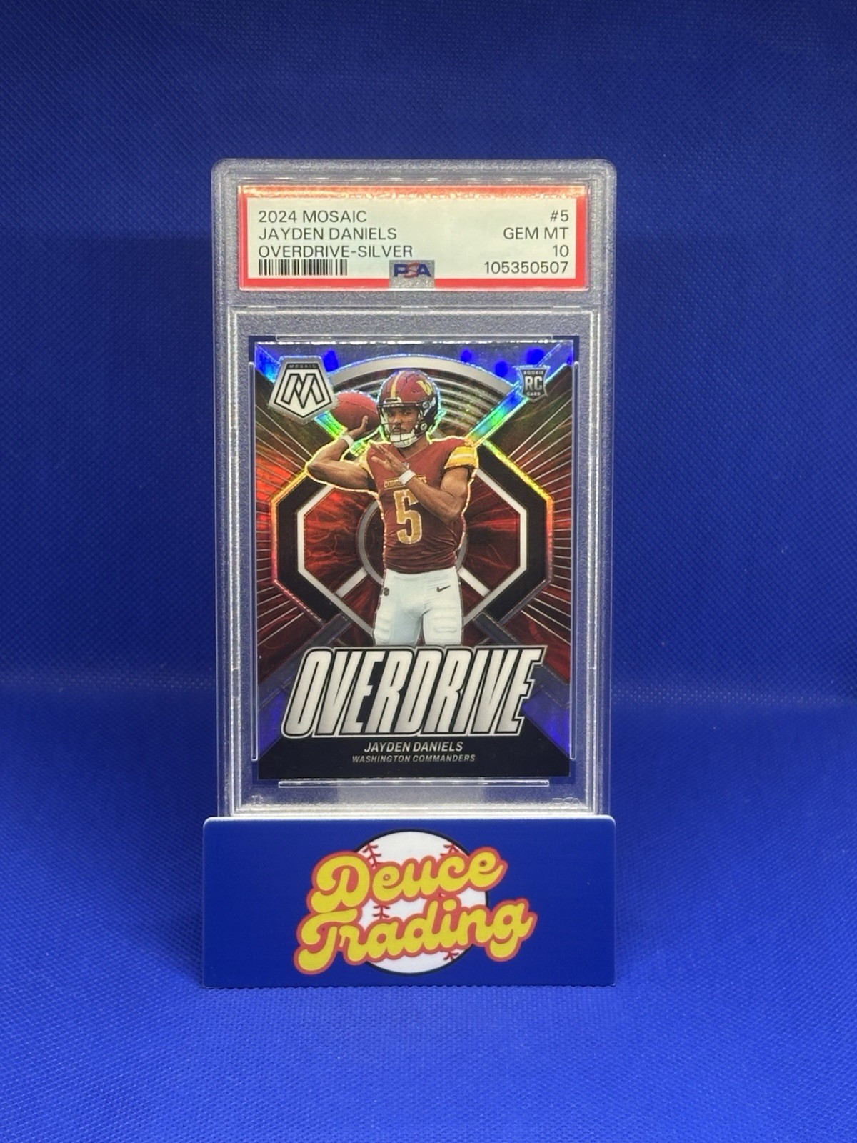 2024 Panini Mosaic - Overdrive Jayden Daniels #5 Silver Prizm (RC) PSA 10