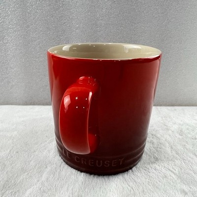 Le Creuset 12 oz Stoneware Coffee Mug Cup Ribbed Ombre Cerise Red Lux | eBay