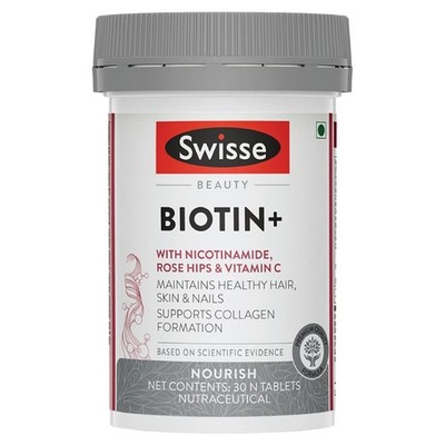 Swisse Biotin+ New Improved Formula with 100% RDA of Biotin  (30 Tablets)