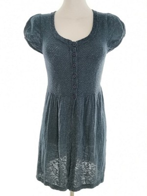 WHITE STUFF Damen Langer Geknöpfter Cardigan Gr. 38 Blau Leichter Strick Kurzer
