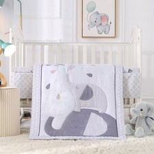 Elephant Crib Bedding Set for Boys, Premium 3-Piece Baby Bedding Set, Elephan...