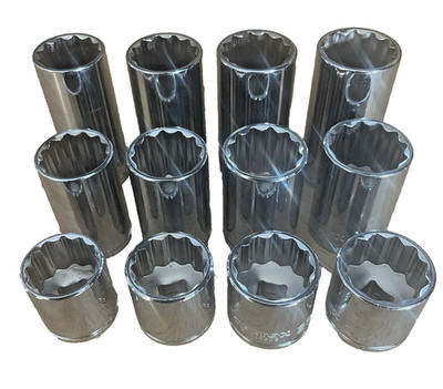 Tekton 3/8  dr 21 22 23 24mm 12pt Shallow Mid Deep Socket combo Add-on Chrome