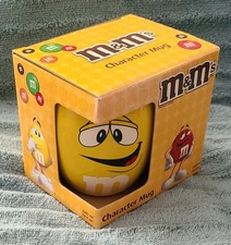 M&M  Yellow Character Cup Ceramic Barrel  Mug 19 fl oz. In Orginial Box