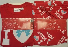 NWT I Heart Dolly Parton DG CHRISTMAS Womens XL Sweatshirt Pants Set Red