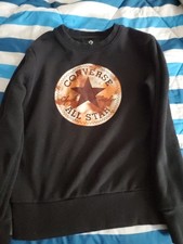 Converse All Star Chuck Taylor Kids Small Black Long Sleeve Sweatshirt 8-10
