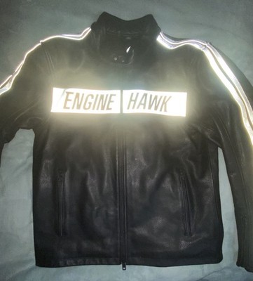 ENGINEHAWK RUROC COOKIES N CREAM UV LEATHER JACKET MENS LARGE LIKE NEW