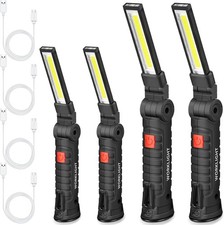 LED Work Light Cob Rechargeable Work Flashlight with Magnetic Base Portable Hook