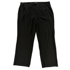 Eileen Fisher Pants Womens Large Black Pull On Elastic Waist Wide Leg USA Career