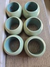 Vintage Round Teal Napkin Holders Set Of 6 Made In INDIA — photo 3