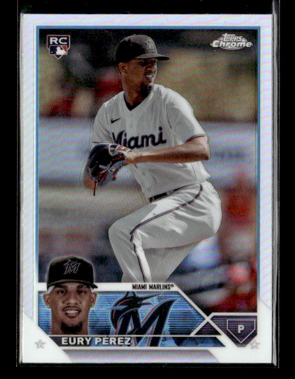 2023 Topps Chrome Update #USC100 Eury Pérez Rookie Refractor Miami Marlins