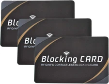 3 RFID Blocking Card|NFC Contactless Cards regular, black