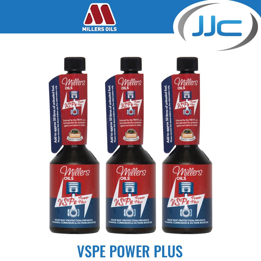 3 x 250ml - Millers Oils VSPe Power Plus With Octane Booster Fuel Additive
