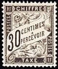 FRANCE STAMP TIMBRE TAXE N° 18 " TYPE DUVAL 30c NOIR " NEUF x TB