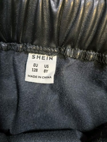SHEIN Girls Black Faux Leather Skirt Size 8Y Small 128 - Picture 2 of 5