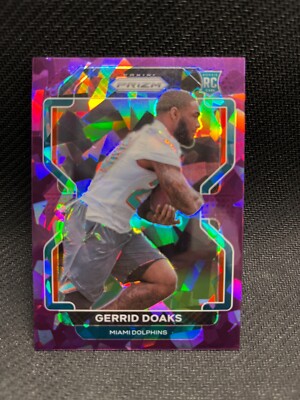 2021 PANINI PRIZM FOOTBALL PURPLE ICE 140/225 ROOKIE GERRID DOAKS DOLPHINS