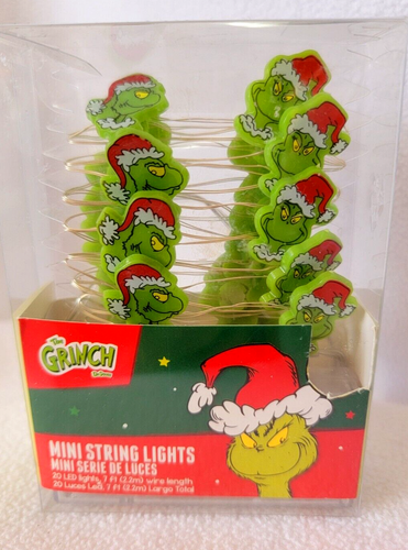 The Grinch That Stole Christmas 20 LED Mini String Lights, Dr Seuss 7 ft NEW - Picture 4 of 7