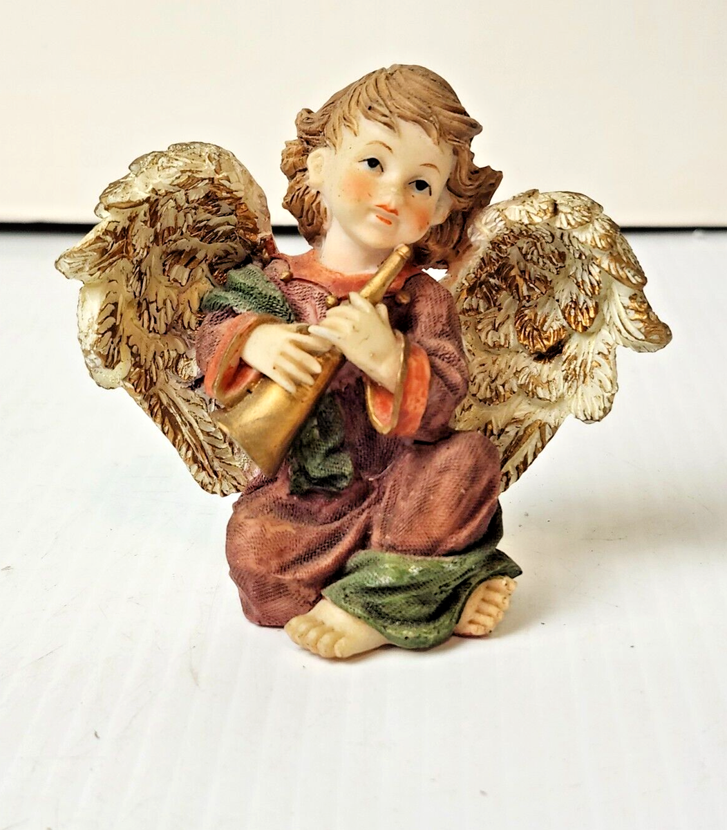 Kirkland CEDAR CREEK COLLECTION Resin Statue ANGEL PLAYING HORN 3
