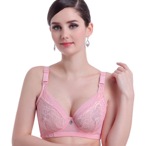 Damen-Spitzen-BH Bügel ungepolsterter Push-Up-BH GROSSER GROSSER BH Übergröße B C D Tasse - Bild 29 von 41