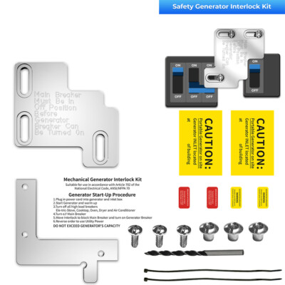 Generator Interlock Kit For Eaton/Cutler hammer BR Series 200 Amp Panel Aluminum